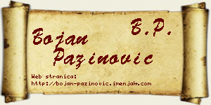 Bojan Pažinović vizit kartica